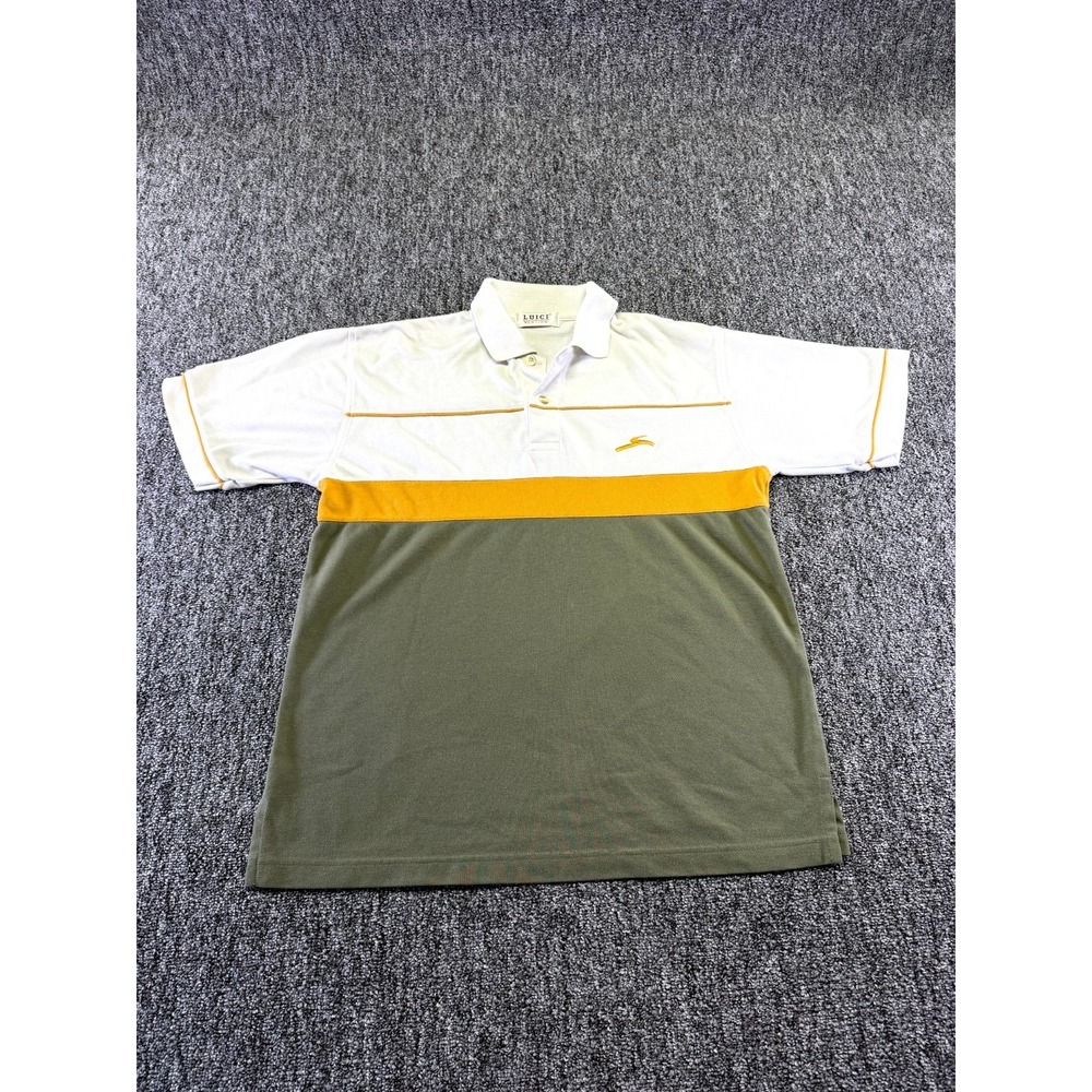 Luici Ventino Polo Shirt Mens Multi Colorblock Embroidered Tennis Performance